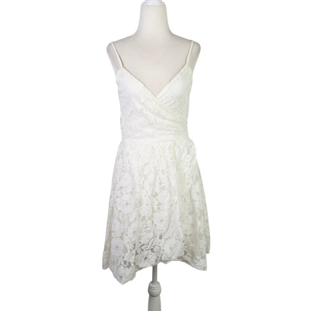 Abercrombie & Fitch cream lace wrap style mini dress S